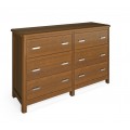 Luxusn&aacute; modern&aacute; mas&iacute;vna &scaron;irok&aacute; komoda Cerdena na nožičk&aacute;ch so &scaron;iestimi z&aacute;suvkami 133 cm