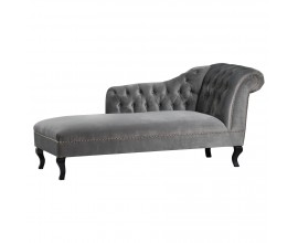 Luxusná CHESTERFIELD leňoška sivý zamat