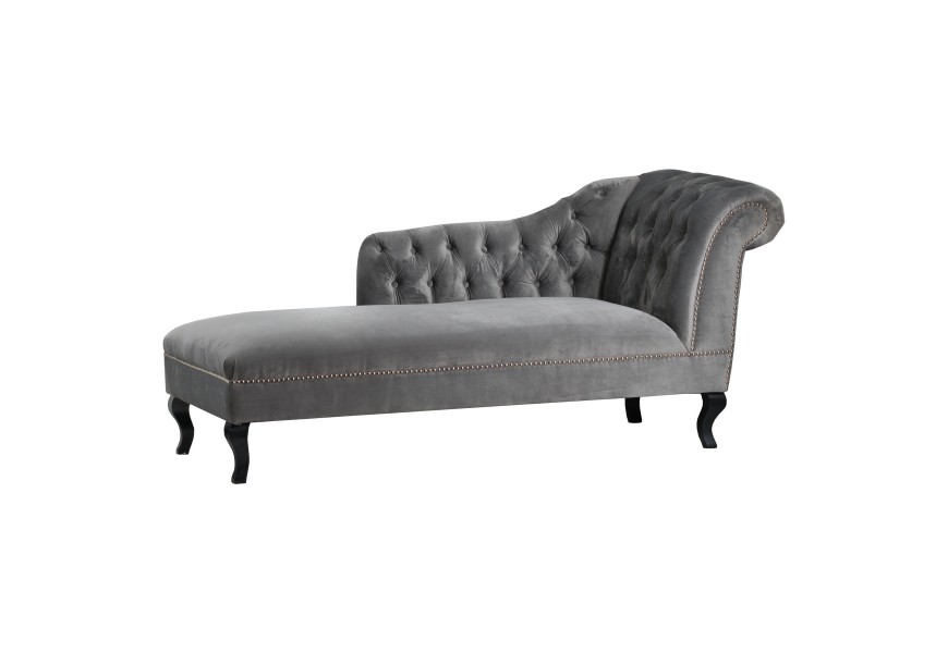 Luxusn&aacute; CHESTERFIELD leňo&scaron;ka siv&yacute; zamat