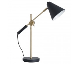 Dizajnová nastaviteľná pracovná lampa čierna/zlatá