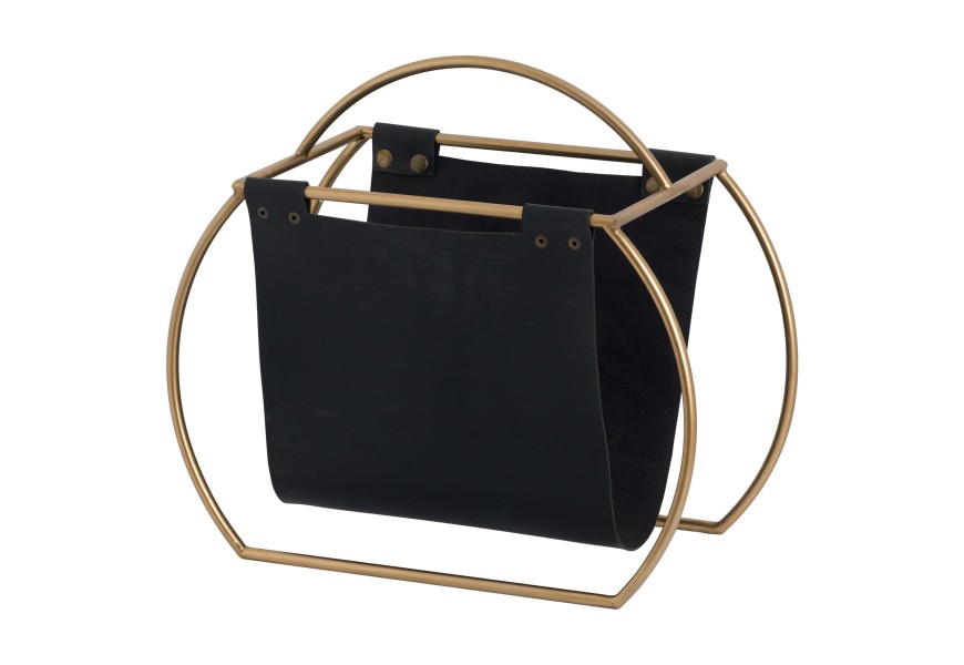 &Scaron;t&yacute;lov&yacute; stojan na časopisy zlato/čierna