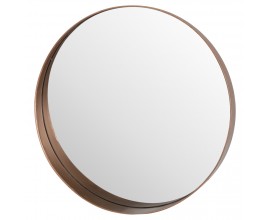 Minimalistické okrúhle zrkadlo s medeným rámom 60cm