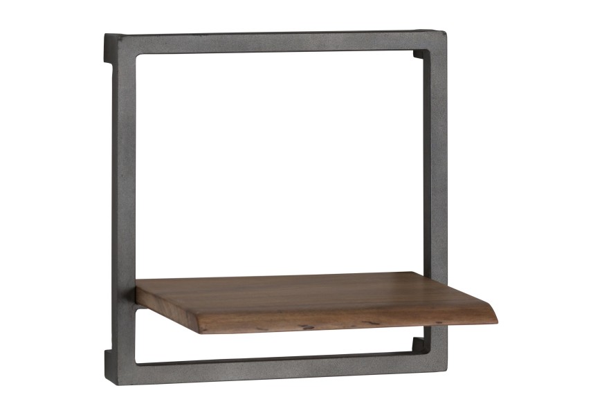 Jedinečná dizajnová polica zaujme kontrastom hladkého kovu a masívneho dreva