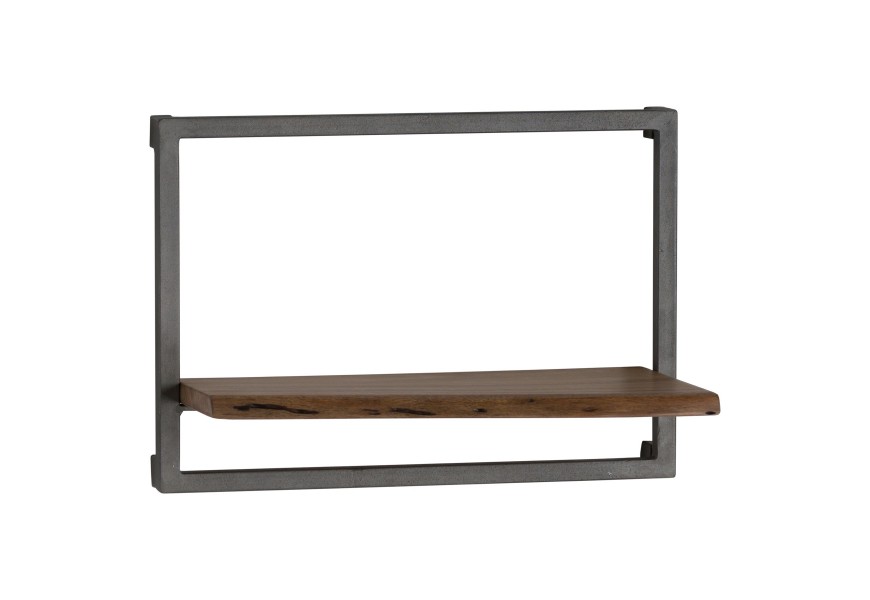 Jedinečná dizajnová polica zaujme kontrastom hladkého kovu a masívneho dreva