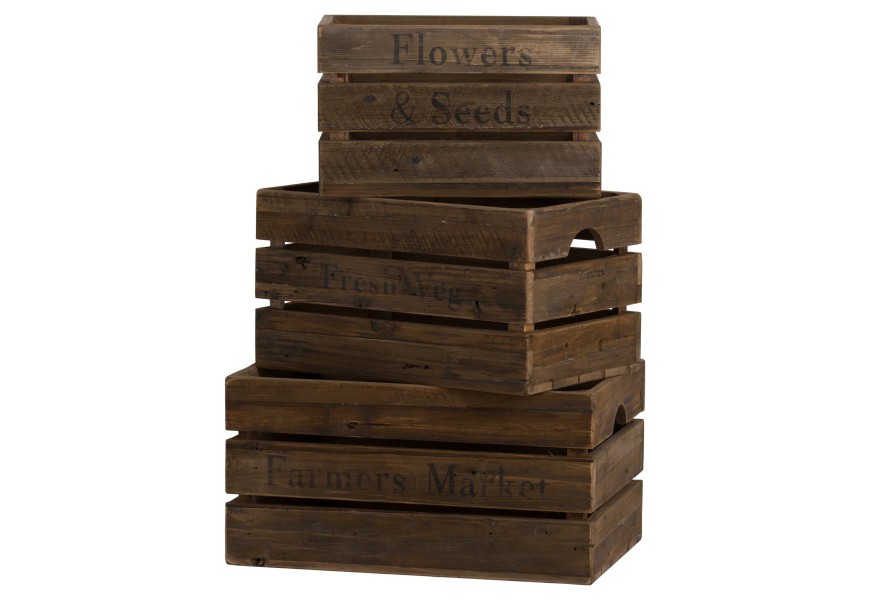 Originálne debničky s nápismi vo vidieckom štýle