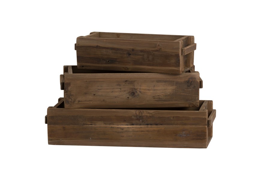 Tri praktické a štýlové úložné boxy z masívneho dreva