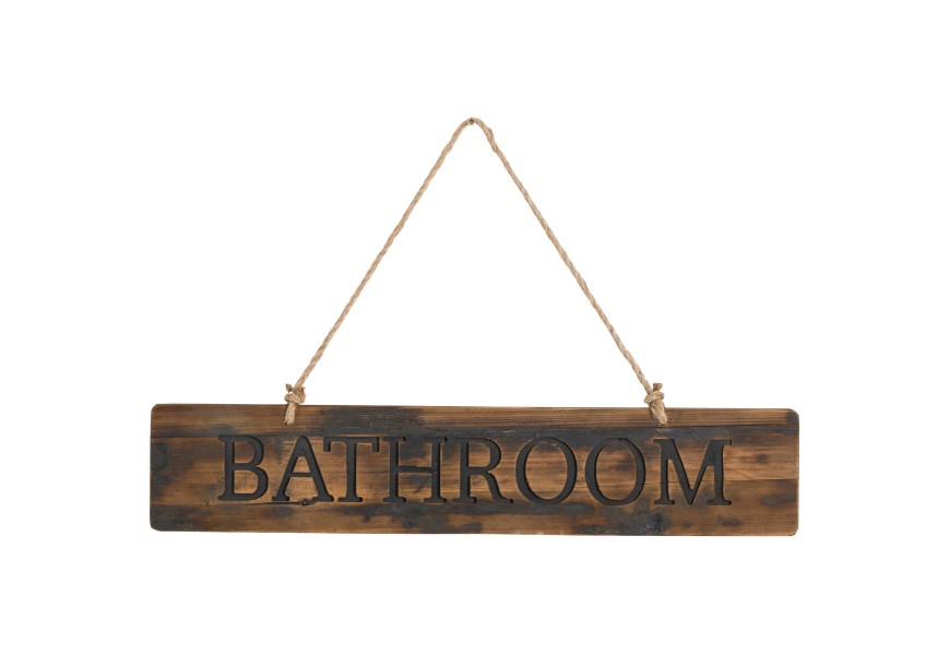 Dreven&aacute; ceduľa BATHROOM