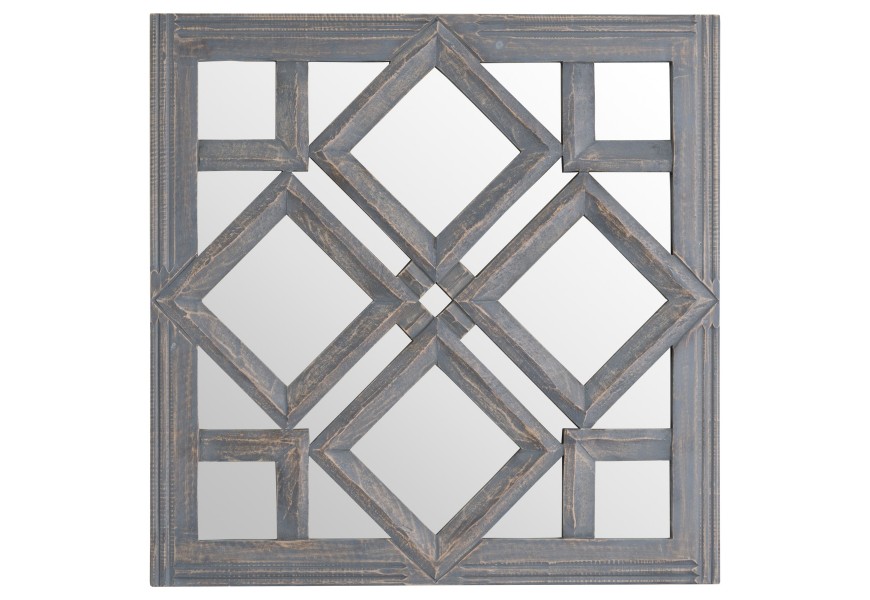 Originálne vyrezávané zrkadlo s ozdobným geometrickým rámom