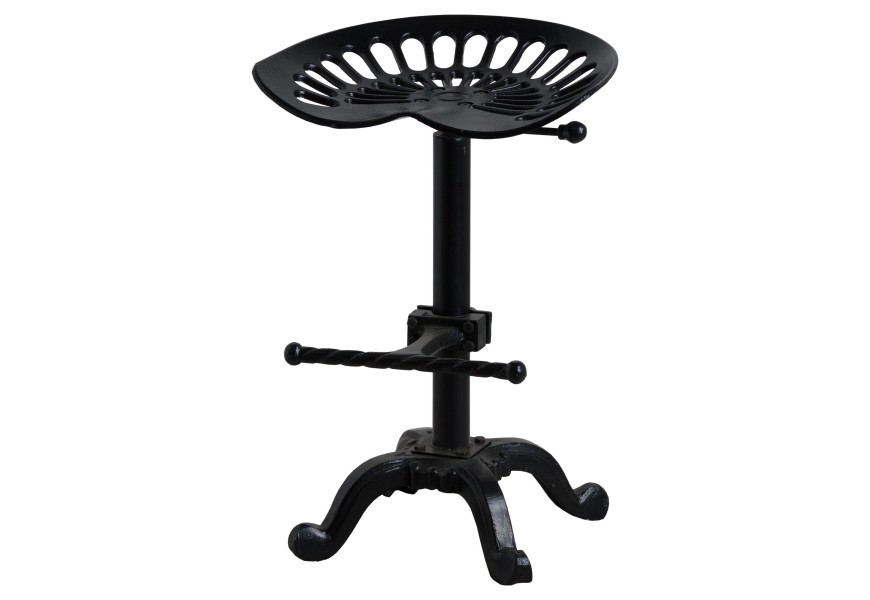 Jedinečná industriálna barová stolička v čiernej farbe