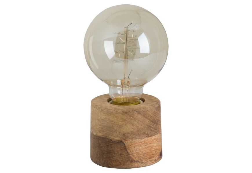 Dizajnová stolná lampa Monol z masívneho dreva