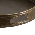 Okrúhla kovová doska s úchytkami je využiteľná ako samostatný, odnímateľný podnos