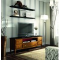 Luxusný štýlový TV stolík Fontana z kvalitnéhomasívneho dreva s otvorenou poličkou a piatimi zásuvkami 190cm