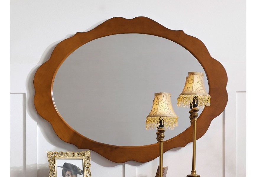 Luxusné rustikálne oválne zrkadlo RUSTICA zdobené nástenné