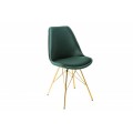 Dizajnová stolička Scandinavia zamat tmavo zelená