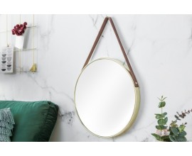 Dizajnové okrúhle zrkadlo Minna v zlatej farbe 45cm