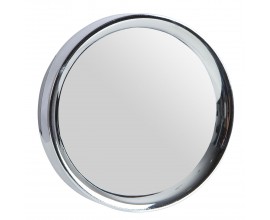 Dizajnové okrúhle nástenné zrkadielko so strieborným rámom