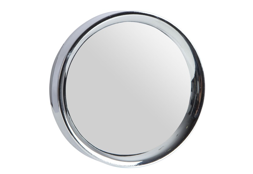 Dizajnové moderné nástenné závesné chrómové okrúhle zrkadlo Kilas so strieborným rámom s lesklým povrchom 16 cm 