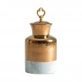 Keramická dekoratívna urna zlatá a biela
