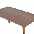 Vidiecky obdĺžnikový masívny dubový jedálenský stôl Moren s mierne zošikmenými nožičkami v hnedom odtieni 150 cm
