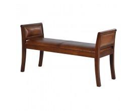 Luxusná kožená lavica hnedá BEAU 127cm