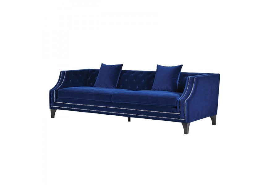 Luxusná sedačka v zámockom štýle tmavomodrej farby