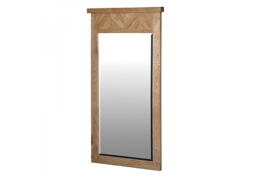 Dizajnové zrkadlo Madalyn s rámom z dubového dreva