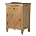 Dizajnový drevený nočný stolík Madalyn v rustikálnom štýle hnedej farby
