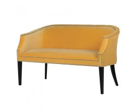 Štýlová art-deco sedačka Dawson v horčicovej farbe