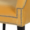 Jedinečné kreslo Dawson horčicové s art-deco lemovaním