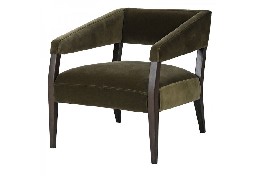 Štýlové retro kreslo Dawson olivovozelené