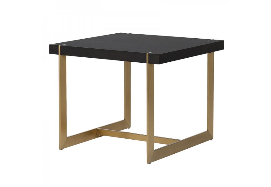 Dizajnový príručný stolík Dawson so zlatou konštrukciou