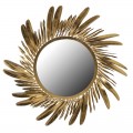 Dizajnové kruhové art-deco zrkadlo Orenette so zlatým rámom