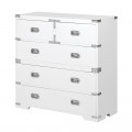 Moderná art-deco komoda Wielton Blanc s piatimi zásuvkami biela