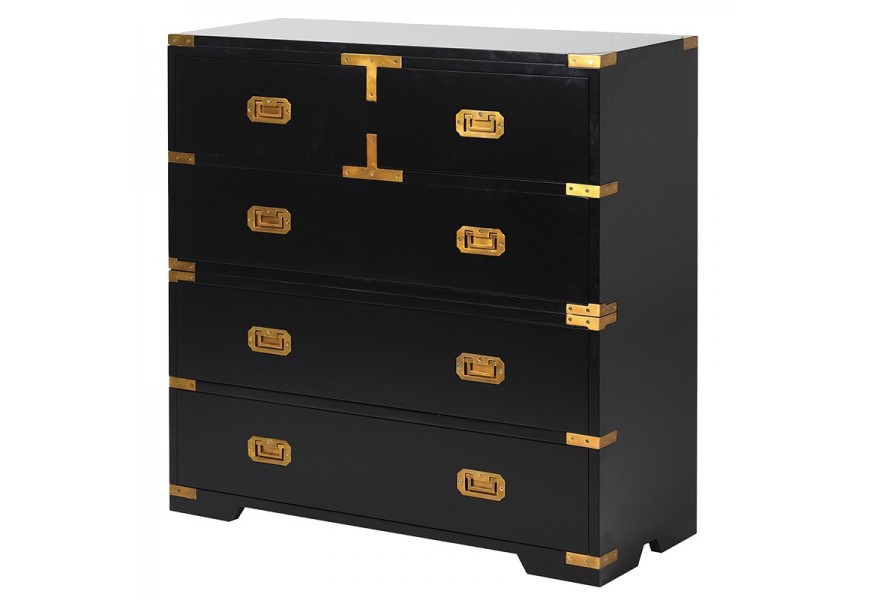 Art-deco čierna komoda so zlat&yacute;m zdoben&iacute;m Wielton Oro