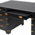 Art-Deco čierny písací stôl Wielton Oro so zlatými detailmi