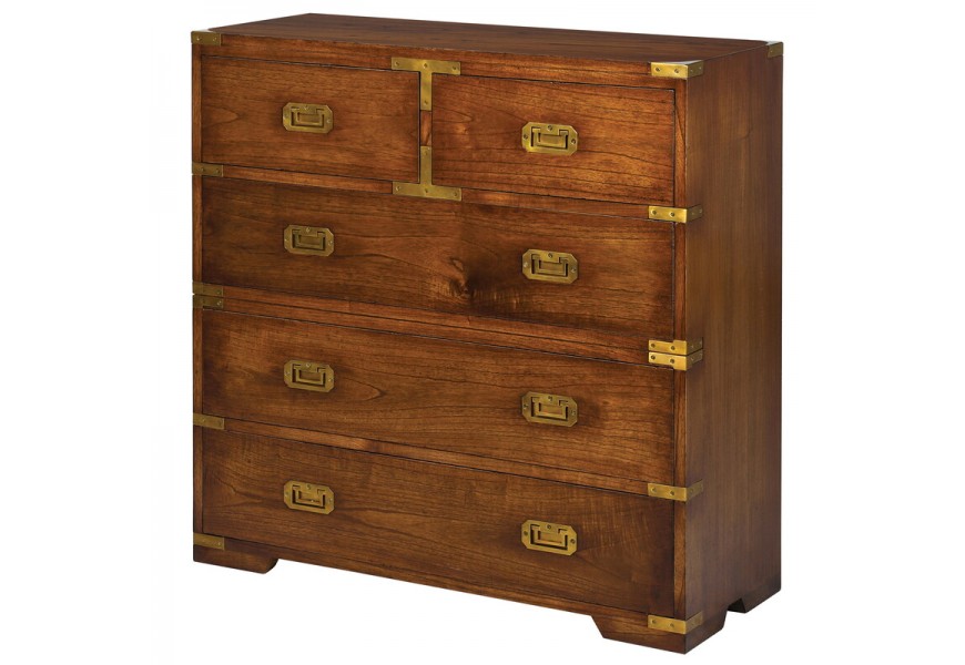 Luxusná komoda z dreveného masívu Dark Rich čokoládovohnedá