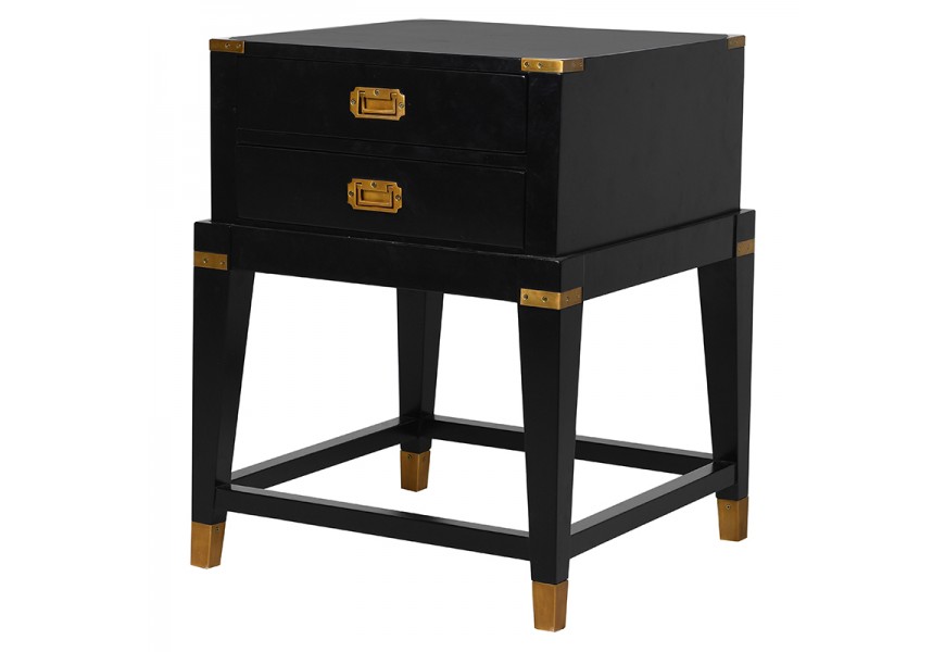 Čierny nadčasový art-dco nočný stolík Wielton Oro