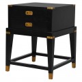 Čierny nadčasový art-dco nočný stolík Wielton Oro