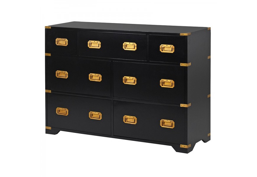 Moderná luxusná komoda so siedmymi zásuvkami Wielton Oro čierny