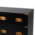 Exkluzívna art-deco čierna komoda so siedmymi zásuvkami Wielton Oro