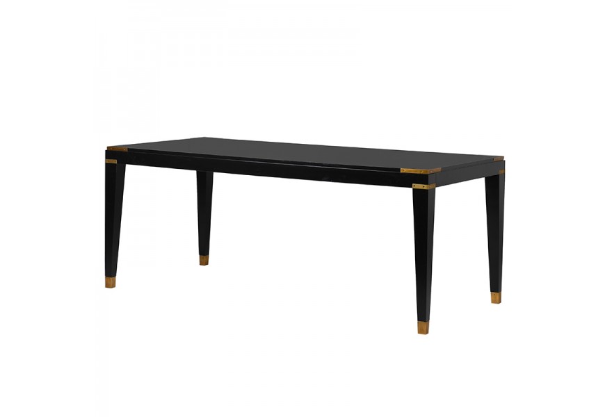 Moderný art-deco jedálensky stôl zdobený v zlatej farbe Wielton Oro čierny 200 cm