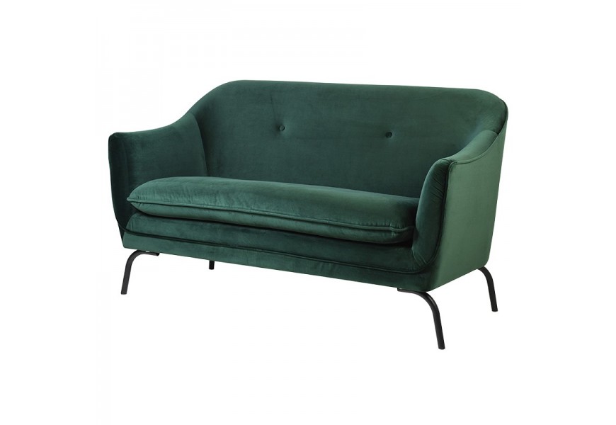Luxusná retro sedačka zamatová tmavá zelená