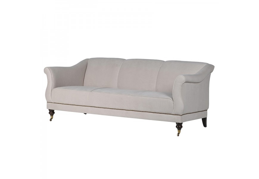 Luxusná elegantná  trojpohovka Delrico krémová čalúnená