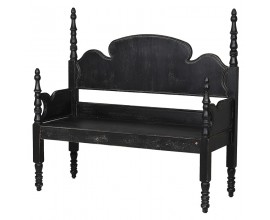 Zámocká luxusná lavica Harmen čierna 126 cm