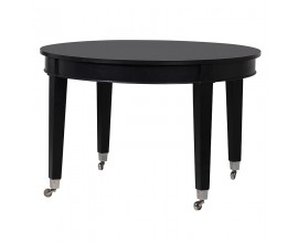 Moderný luxusný okrúhly jedálenský stolík Harmen čierny 120 cm