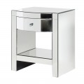 Zrkadlový luxusný nočný stolík Ismay so zásuvkou 57cm