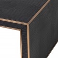 Luxusný art-deco štvorcový čierny konferenčný stolík s efektom krokodílej kože Jeanina 100cm