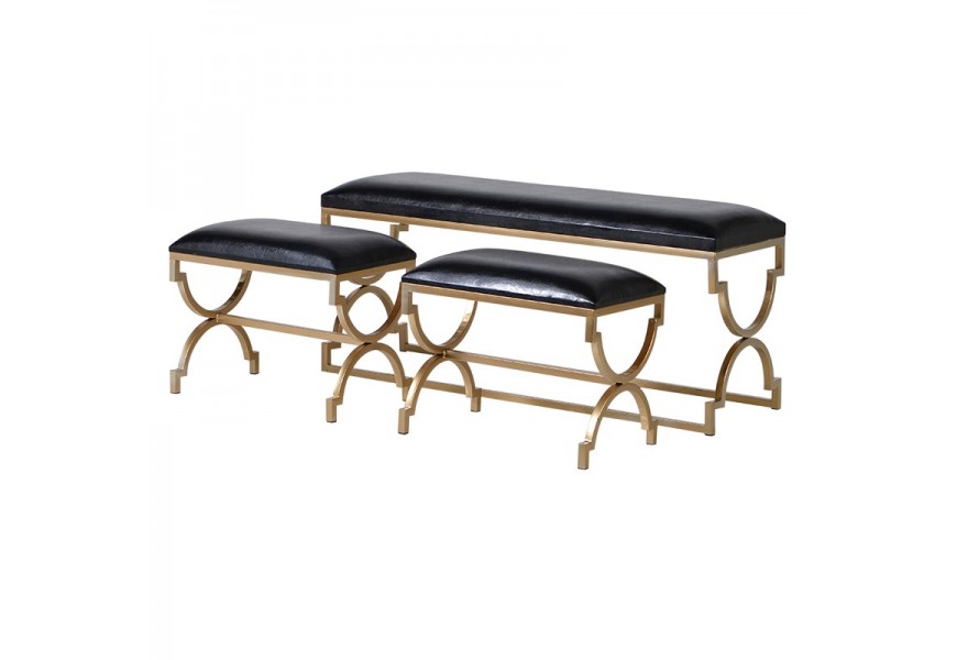 Art-deco set lavíc čiernej farby so zlatou opornou konštrukciou