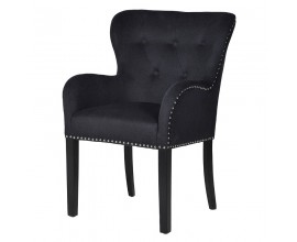 Chesterfield luxusná stolička Karlotta čierne s opierkami