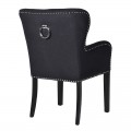 Elegantné chesterfield stolička Karlotte čierne s gombíkami, cvokmi